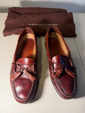 Johnson & Murphy Tassel Loafers Aristocrat Classic Burgundy Shoes Size 11 Shoes